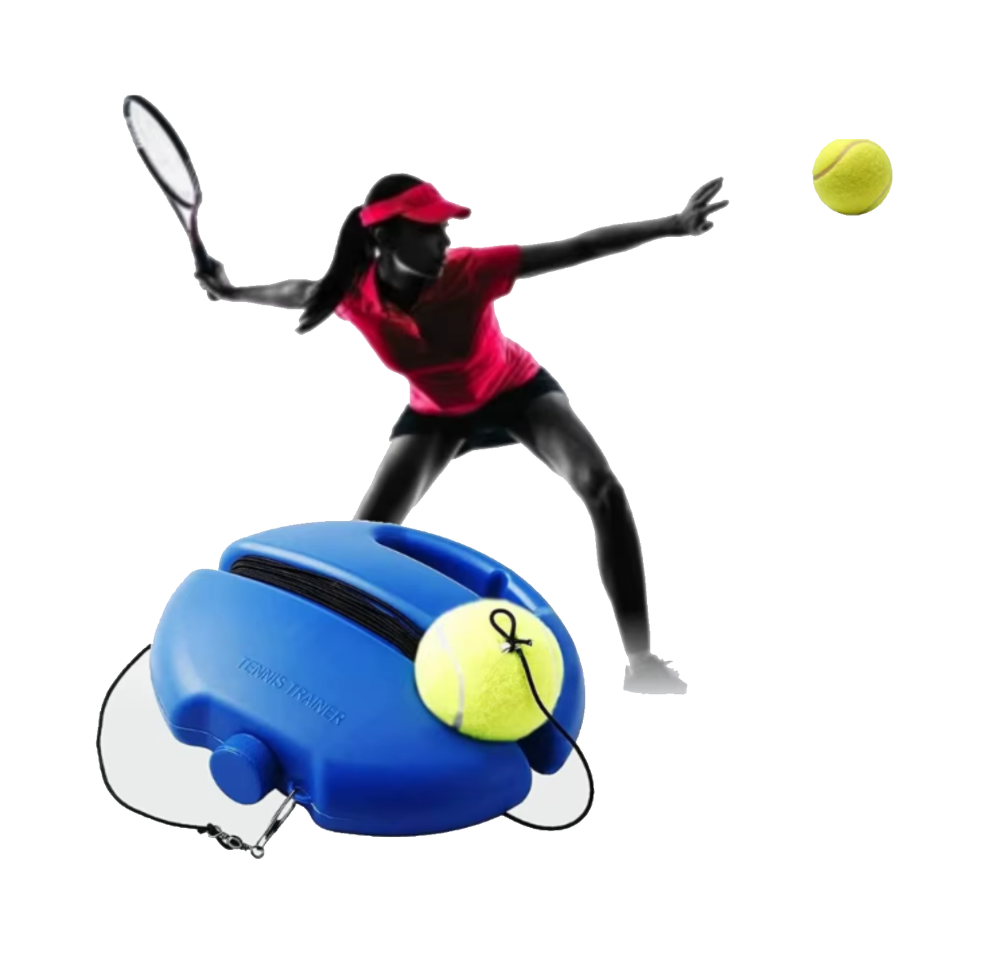 Kit Juego Base De Entrenamiento Pelota Tenis Rebote Portatil